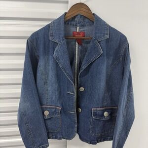 Paris Blues Y2K Denim Jacket Womens 2X Button Front Stretch Jean Jacket